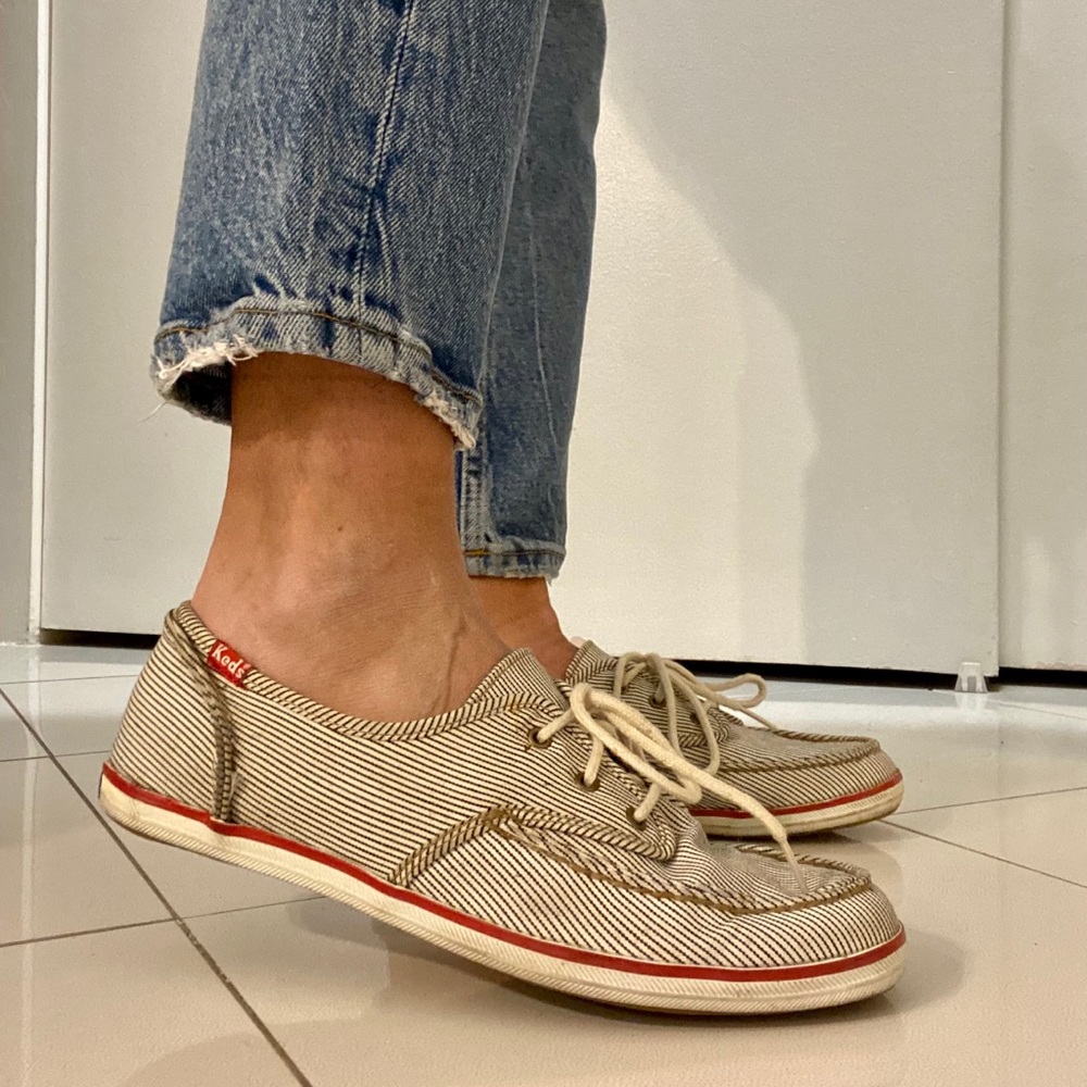 Keds stripe boat shoes